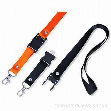Lanyard OEM USB 3.0 Flash Drive with Spring Loaded Connector, Various Colors are Available